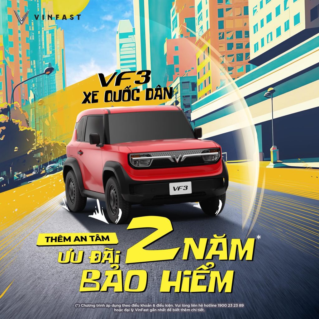Vf3 tặng 2 năm bảo hiểm vật chất