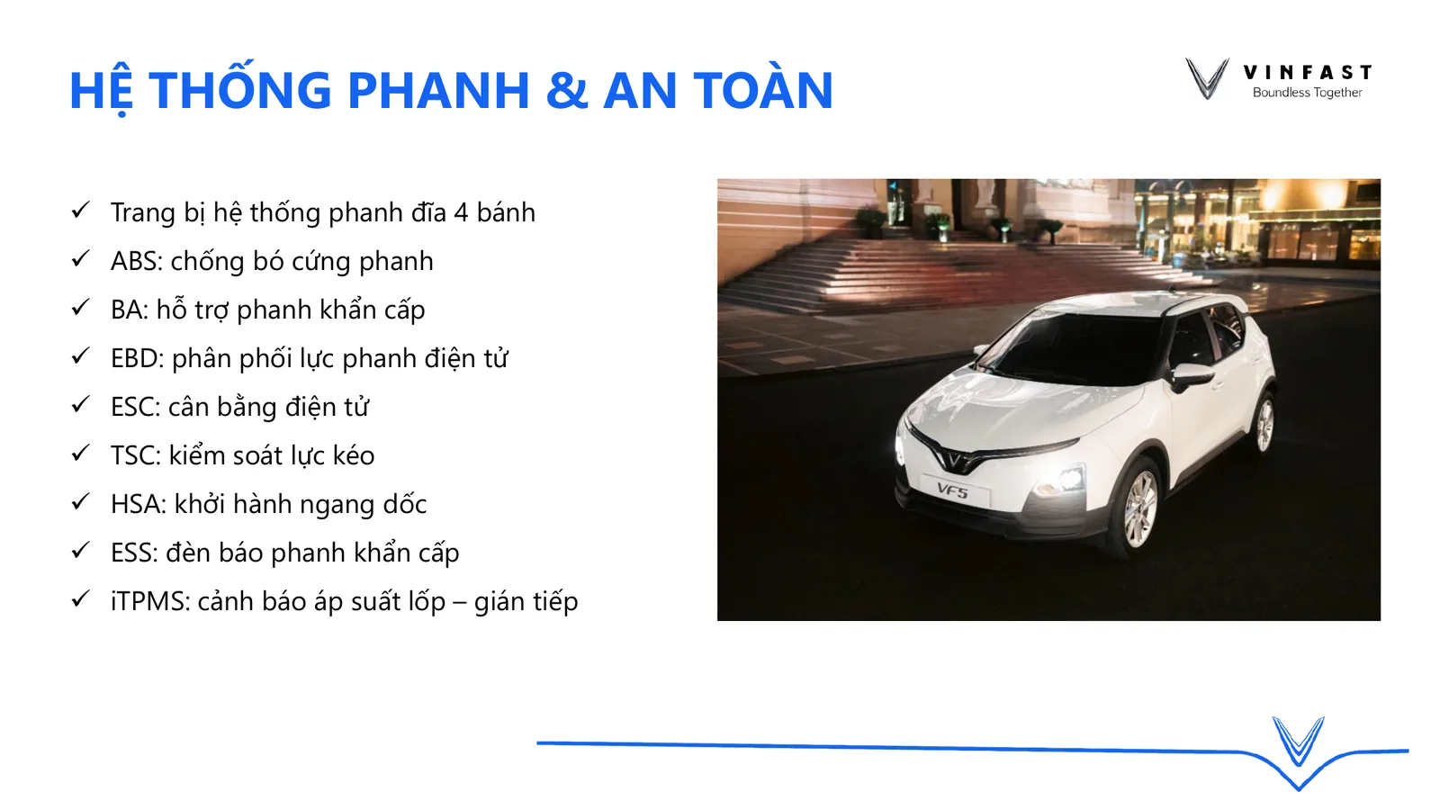 Các hệ thống phanh và an toàn trên VinFast VF5