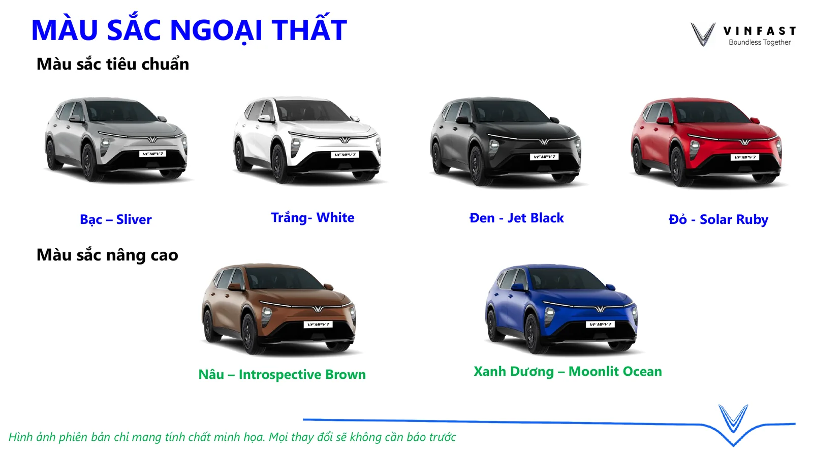 Bảng màu ngoại thất VinFast MPV7