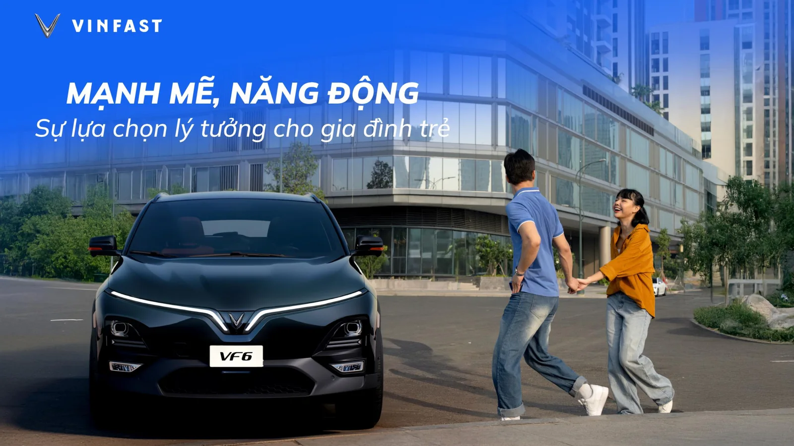 VinFast VF6 trong bối cảnh đô thị dành cho gia đình trẻ