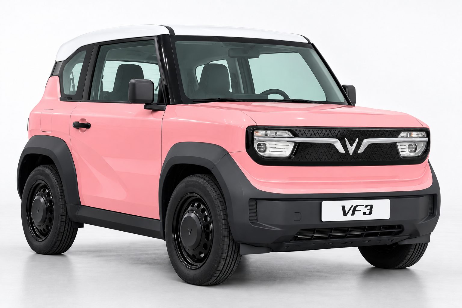 VinFast VF3 Eco – Hồng nóc trắng
