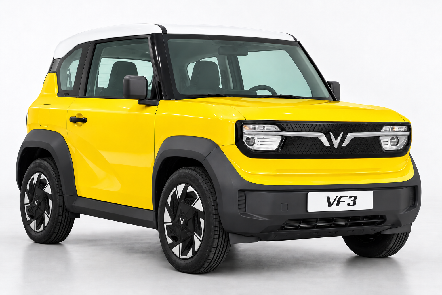 VinFast VF3 Plus – Vàng nóc trắng